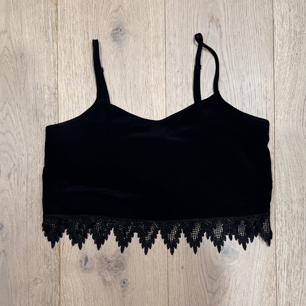 BCBGeneration Black Lace Crop Top